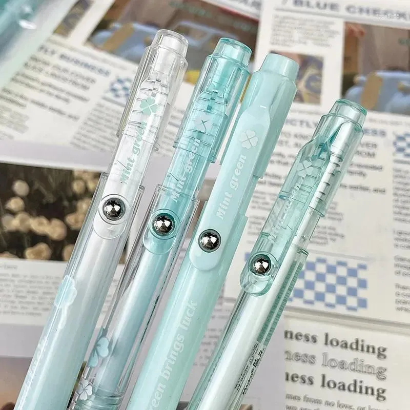 4st/set Mint Green Color Series Gel Pen Fashion Gradient Stationery 0,5 mm Svart i Scrapbook Writing Supplies