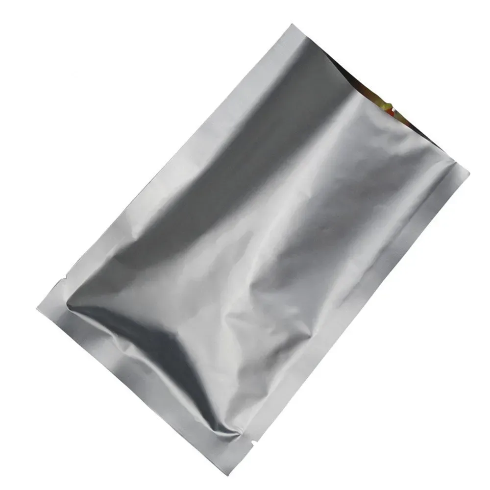 30x40 cm Silver Pure Aluminum Foil Heat Seal Vacuum Open Top Food Grade Packing Bags for Coffee Tea Powder Foil Vacuum Heat Seal Mylar Pouch