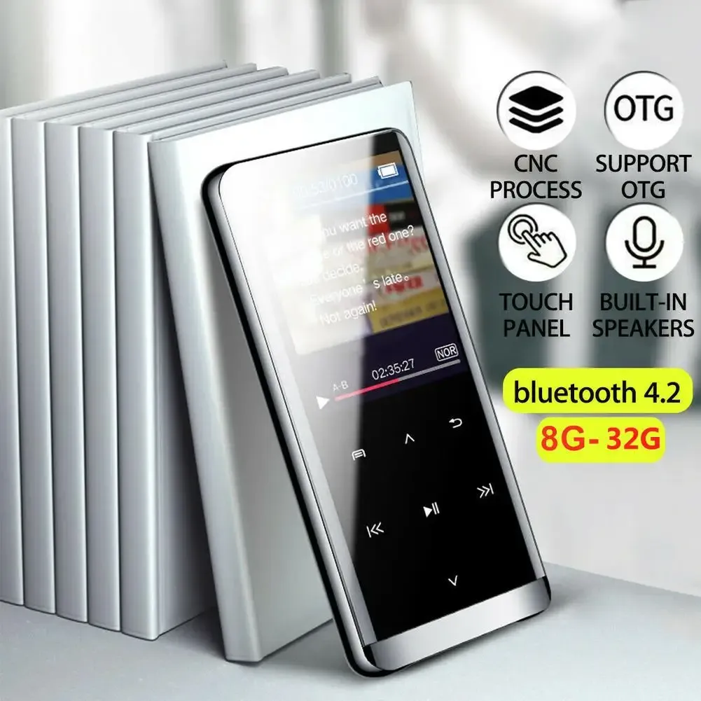 Odtwarzacze Portable Bluetooth Mp3 Player HiFi Sport Muzyka słuchawki MP4 Media FM Recorder 800MAH
