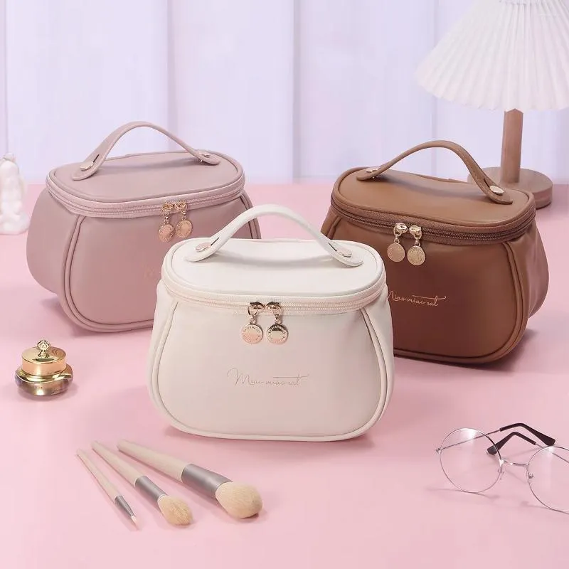 Bolsas de cosméticos, estuche de maquillaje de alta capacidad, moda que combina con todo, malla 2024 para mujer, fundas informales sólidas Retro versión coreana