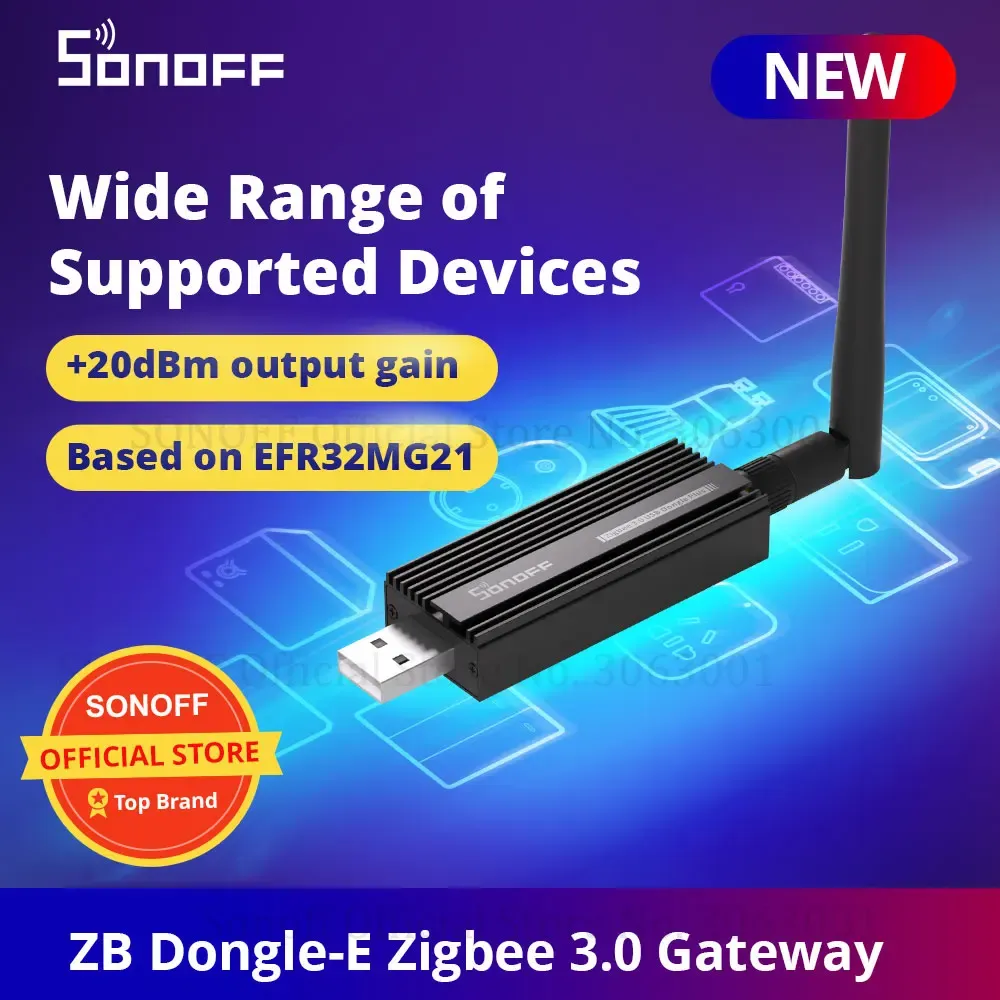 Contrôle SONOFF ZB DongleE analyseur de passerelle Zigbee sans fil Zigbee2MQTT prise en charge de l'interface USB prise en charge des appareils SONOFF Zigbee maison intelligente