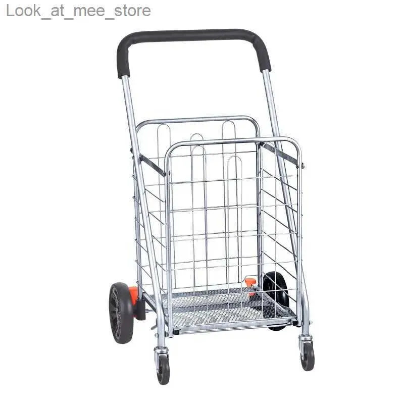 Köpsvagnar Bentism Folding Shopping Cart Multi Function Shopping Basket Shopping vagn Shopping Wheel 66 pund Q240227