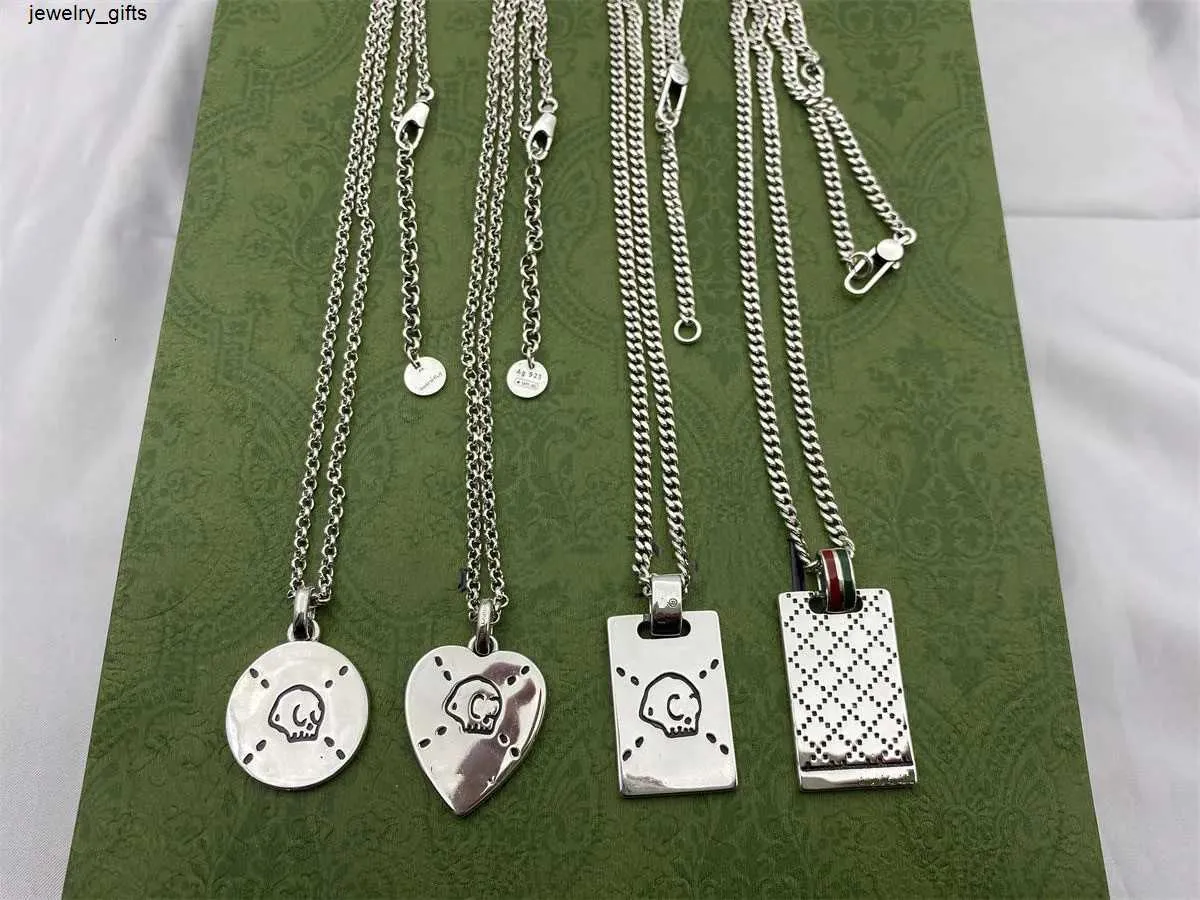 Colliers Vintage en argent Sterling 2022 pour femmes et hommes, squelette, Streetwear, chaîne fantôme, pendentif ras du cou, bijoux de styliste G