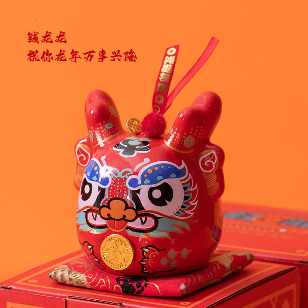 Året för Loong Dragon Creative Ceramic Ornaments Money Bank Cashier Shop som öppnar hemgåvor