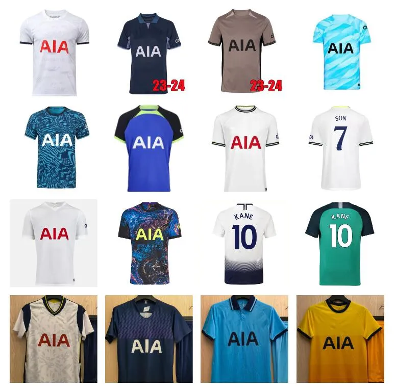 18 19 20 21 22 23 24 Maillots de football KANE SON MADDISON 2018 2019 SPURS HOJBJERG coloré extérieur 2023 2024 LUCAS DELE Troisième 3e maillot de kit de football Tottenham BRYAN hauts violets