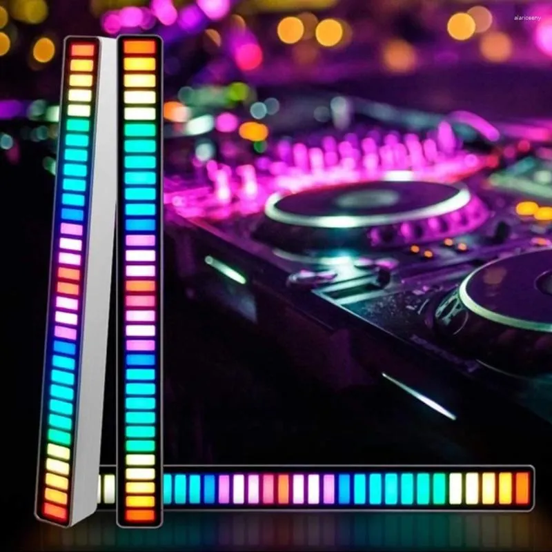 Luzes noturnas RGB LED Strip Light Music Sound Control Pickup Rhythm Ambiente Lâmpada Atmosfera para Bar Sala de Carro TV Gaming Decoração