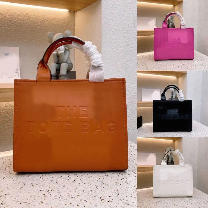 Сумки The Tote Bag Дизайнерские сумки Totes с тиснением и тиснением Женские кожаные универсальные сумки через плечо для покупок Высокое качество 220809283J