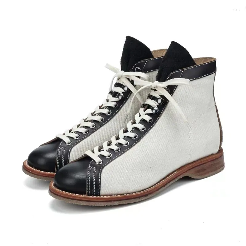 Stövlar handgjorda Goodyear-Welted Vintage Men Ankle Top Quality Cow Leather Shoes Autumn Japanese Luxury Desert Motorcykel