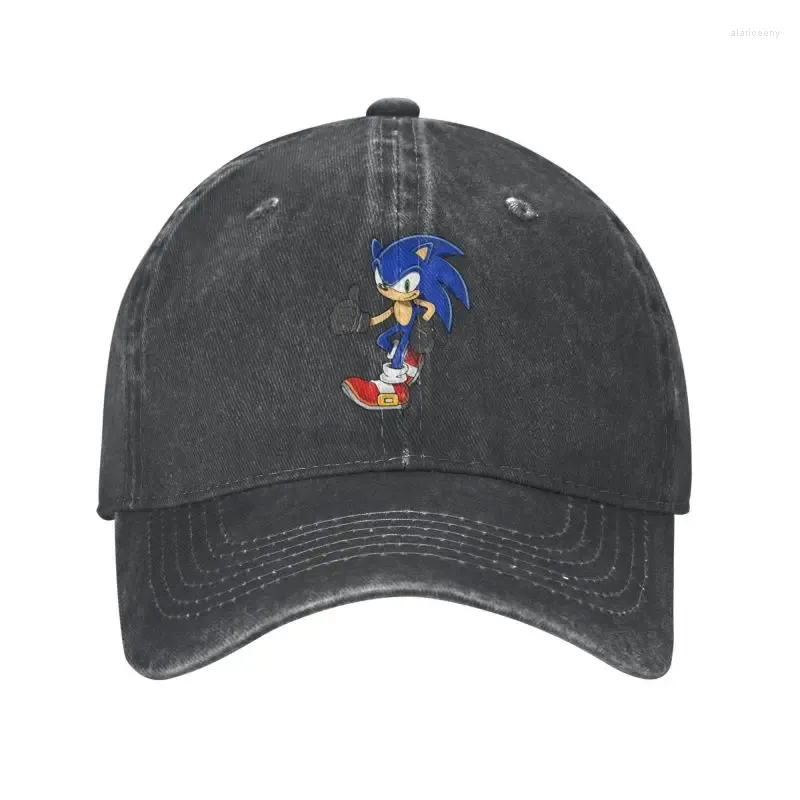 Ball Caps Klassiek Katoen Sonics Baseball Cap Dames Heren Op maat verstelbaar Unisex Japanse Anime Cartoon Papa Hoed Zomer