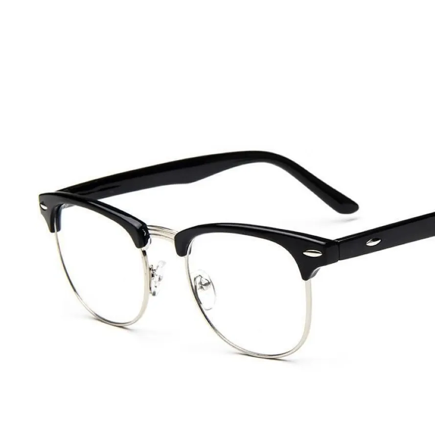 Glasramar för män retro 2021 varumärke koreansk stil metall glasögon man kvinnor halvt runt vintage ramglasögon mode solglasögon219w
