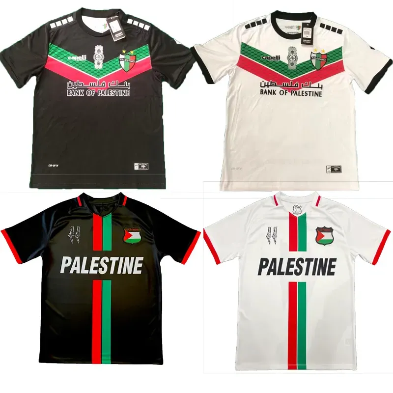2023 2024 Palestine soccer Jerseys Black Center Stripe (Red/Green English) Football Shirt War Justice March Football uniform