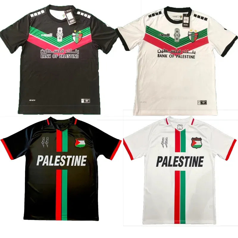 Maillot De Football FC Palestina – Noir à Rayures Centrales – Manches Longues – S à XXL