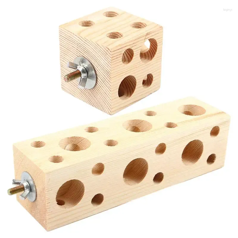 Other Bird Supplies Chew Toys 1PCS Safe Durable Wooden Blocks Chewing Toy For Parrot Multifunctional Cage Bite Pet Accessories