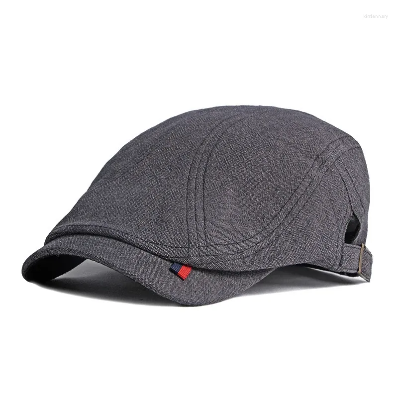 Berets Casual Baskenmütze Hut Männer Einfarbig Sboy Cap Lange Krempe Maler Frauen Flache Ivy Peaked Fischgräten Entenschnabel Gorras hombre