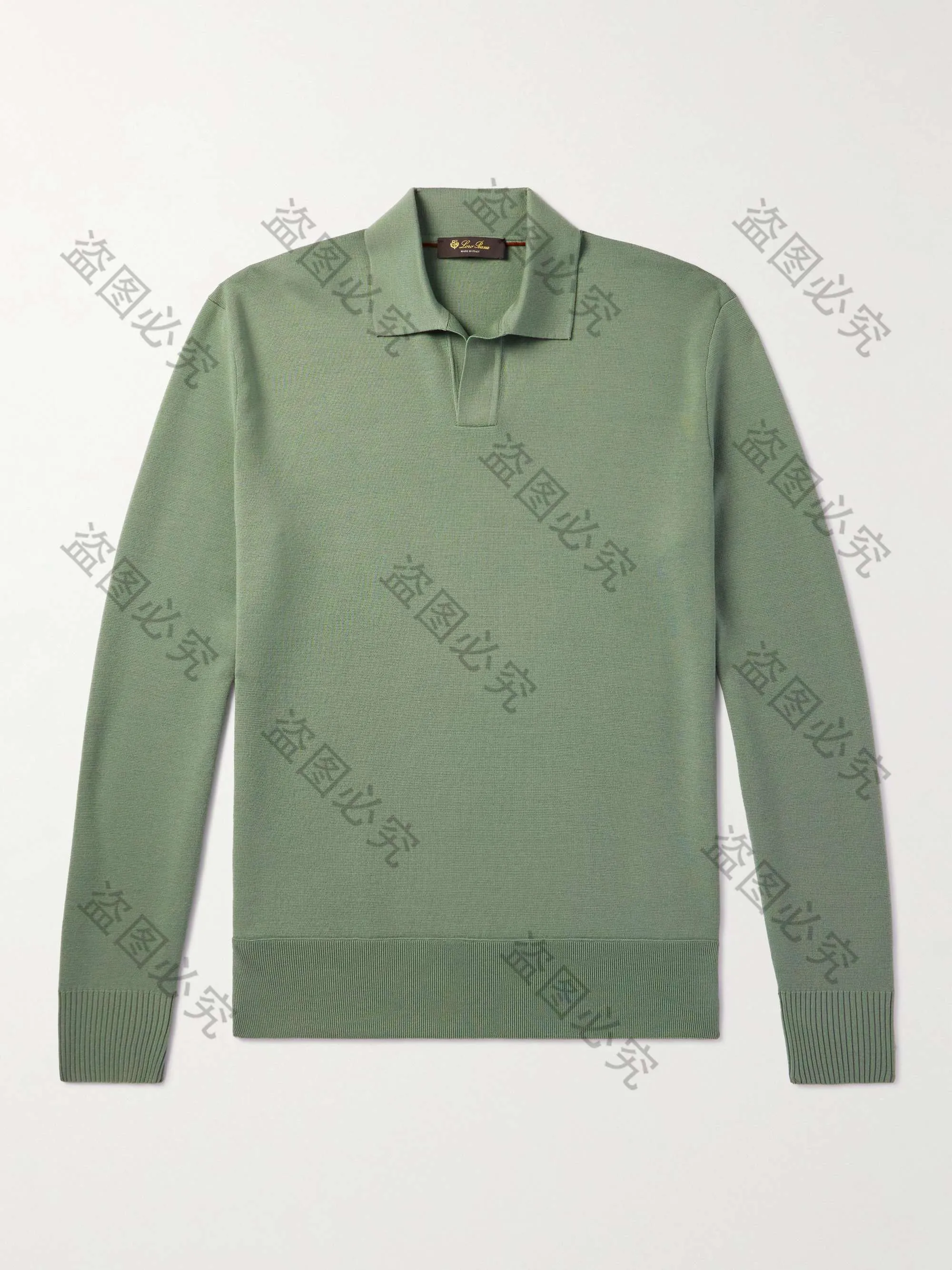 Designer herenpoloshirt Loro Piano Aspen wollen poloshirt met lange mouwen Mode herfst- en wintertops