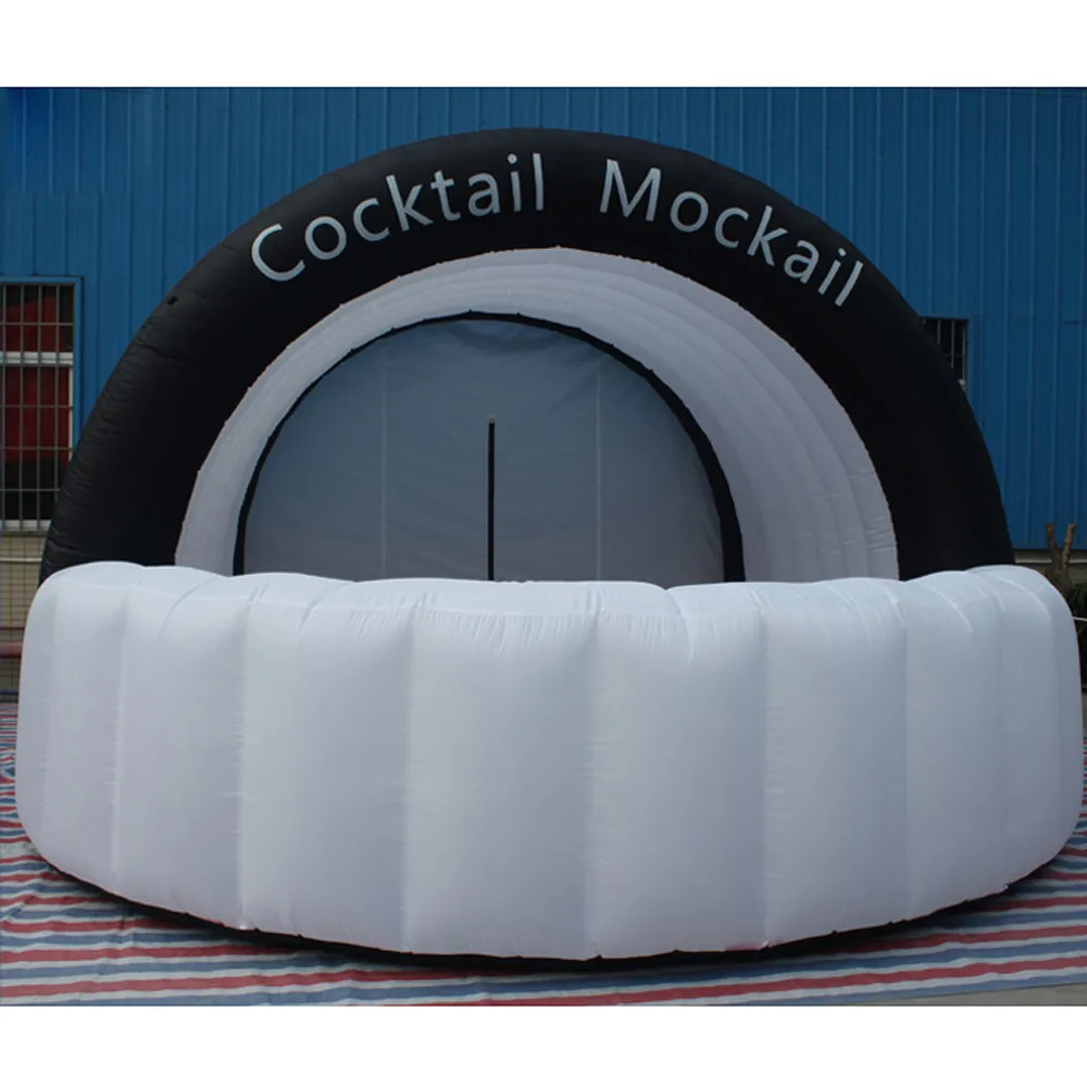 4M LX4MWX3MH (13.2x13.2x10ft) Cocktail Bar gonfiabile a LED per esterni, tasskings che serve un bancone, tenda a cupola per la decorazione della festa del night club
