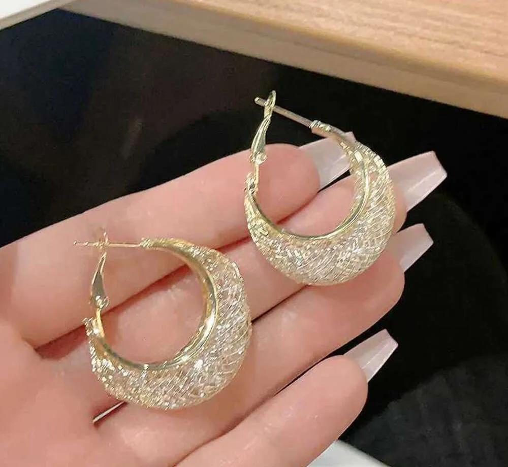 2024 Stud New Fashion The Designer Trend Design Elegant Exquisite Light Luxury Mesh Earrings Female Jewelry Party Premium Gift Wholesale