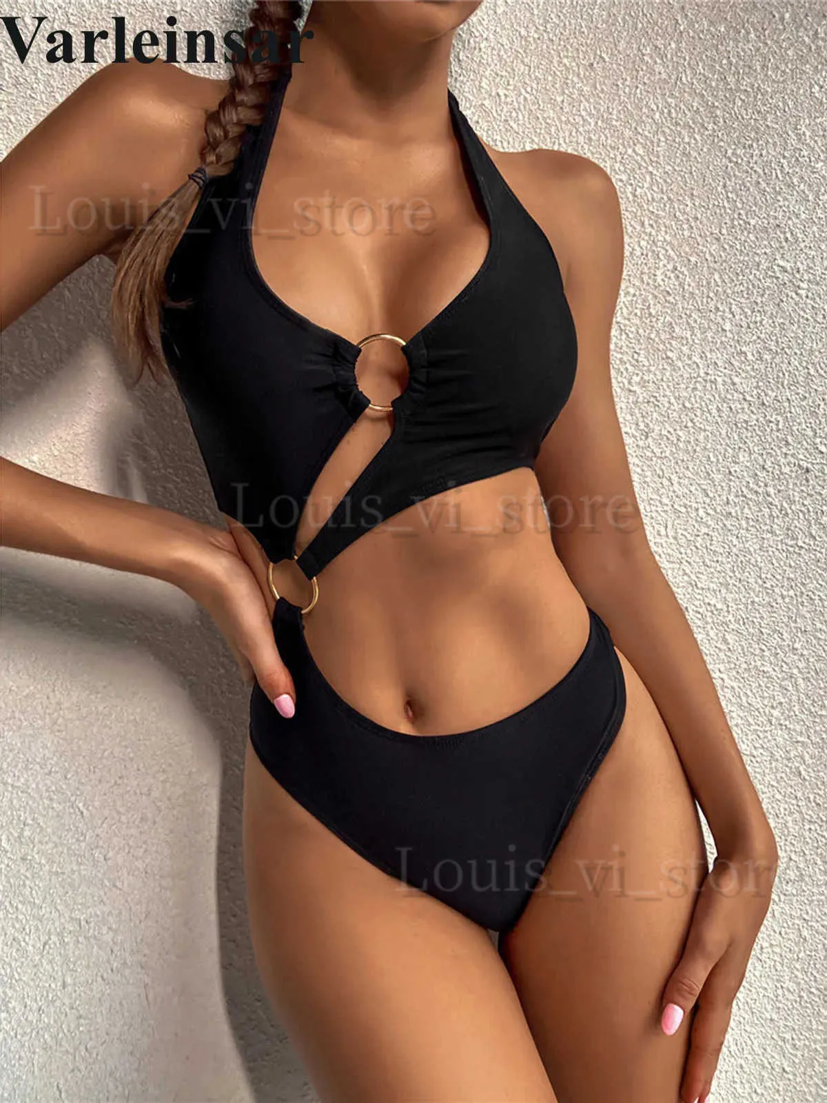 Women's Swimwear 2024 Sexy Halter Asymmetric One Shoulder One Piece Swimsuit Women Swimwear Female Bather Bathing Suit Swim Lady Monokini V2660 T240227