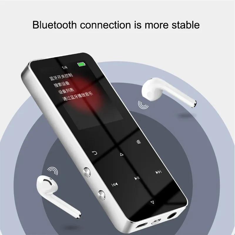 Player NEUER MP3 MP4 HiFi-Musikplayer Bluetooth-kompatibel Unterstützt Karte, mit FM-Wecker Schrittzähler EBook Eingebauter Lautsprecher