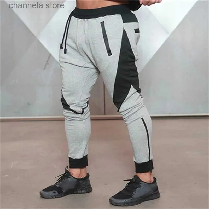 Herrbyxor sportbyxor män bomull fitness spårbyxor som kör byxor jogga män snabb torr lapp gym sweatpants träning byxor joggar man t240227