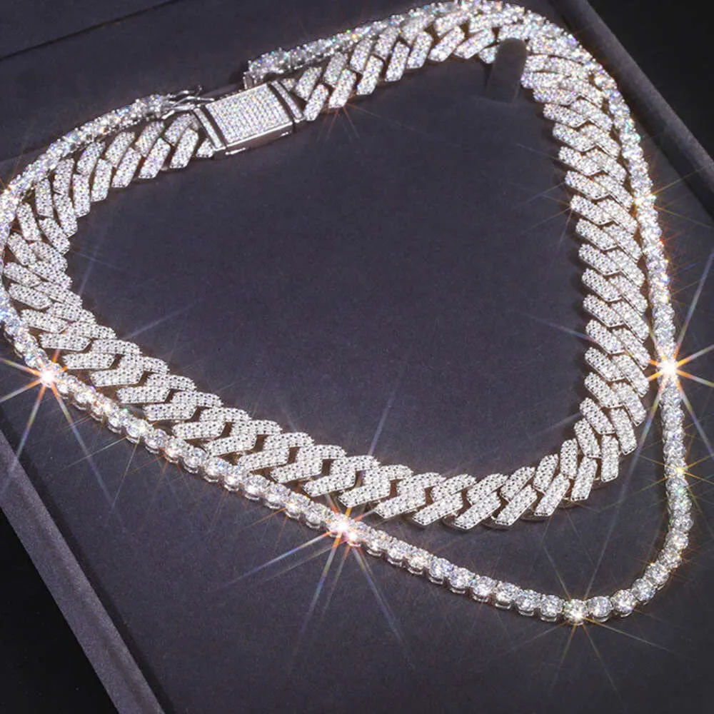 Best Selling Sterling Sier 5Mm Iced Out Hiphop Jewelry VVS Moissanite Tennis Chain Bracelet Necklaces