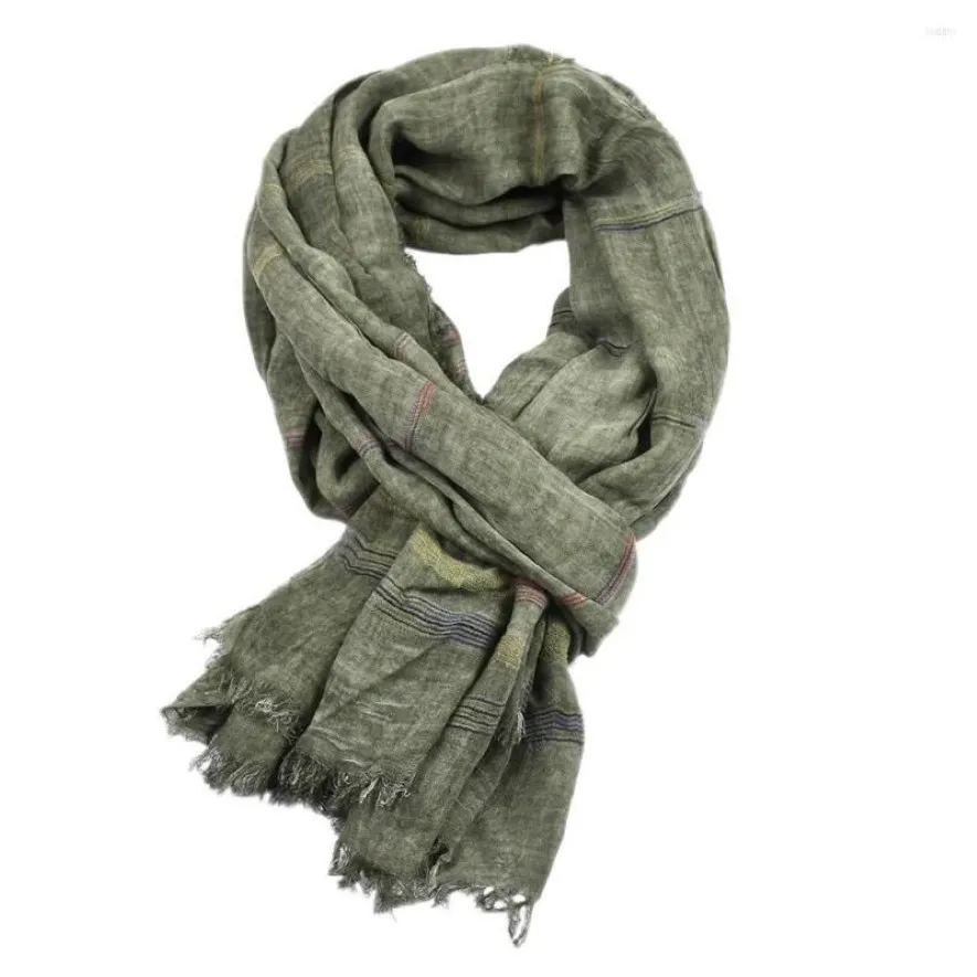 Halsdukar män Autumn Winter Cotton Linen Wraps Ring Scarf Khaki Black Navy Pink Warm Long Fashion Märke Män Shawl Neckwear2776