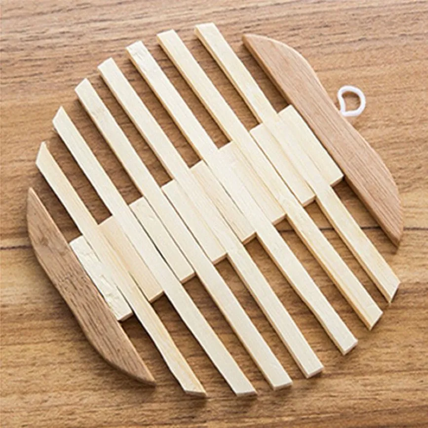 Ganze- Koreanische Hohl Holz Tasse Untersetzer Teller Teller Matten Tischset Tisch Dekoration Apple Fisch Stil Pad Esszimmer Gadget286q