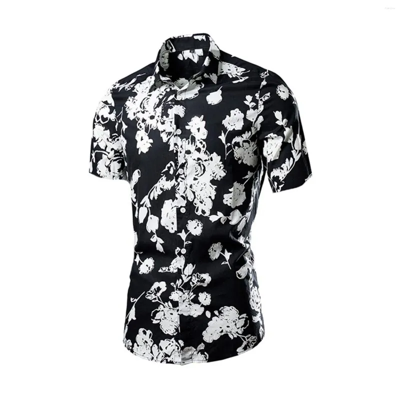 Men's T Shirts 2024 Summer Multi Colored Collar Dress Shirt Formal Mens Short Sleeve Tall Long