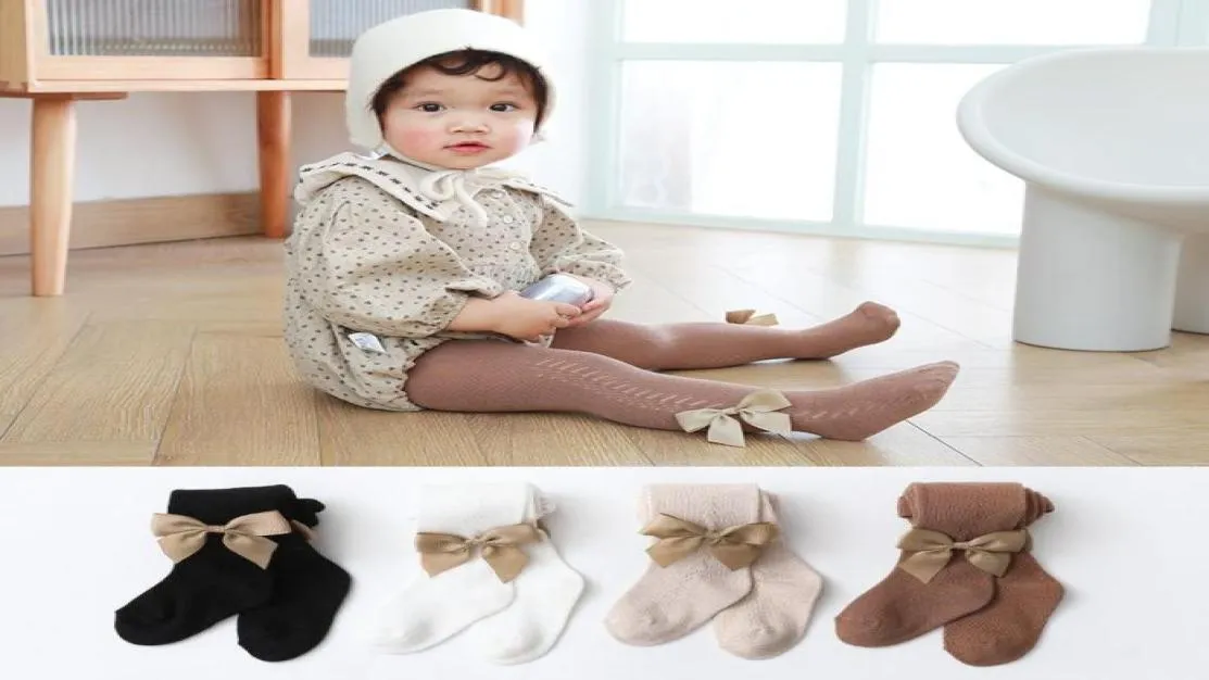 Leggings Tights Blotona Infant Bowknot Mesh Pantyhoses Baby Girls Spring Summer Solid Color Tights 6Months6Years4782242