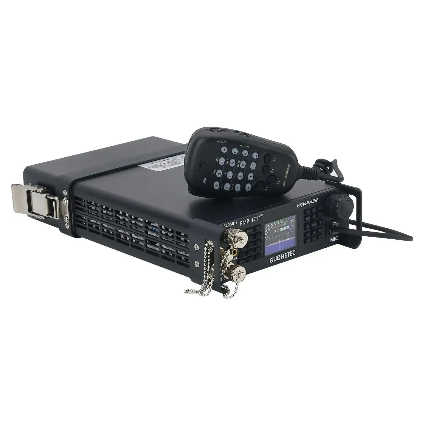 Rádio hamgeek pmr171 20w 100k2ghz rádio militar de ondas curtas sdr transceptor duplo modo vfo cw am sw ft8 usb lsb fm dmr rádio móvel