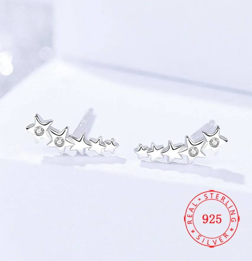 mode 925 sterling zilveren oorknopjes gepersonaliseerde sterren puntvorm zirconia cz stenen prachtig ontworpen oorbellen geheel7890760