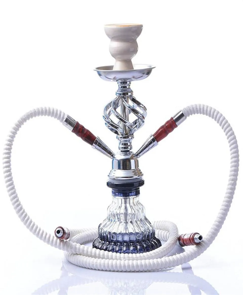 Arab Hookah Set Finished Product Double Hose Hookah Smoking Tool Accessories Water Pipe Glass Bong Shisha234y9603486