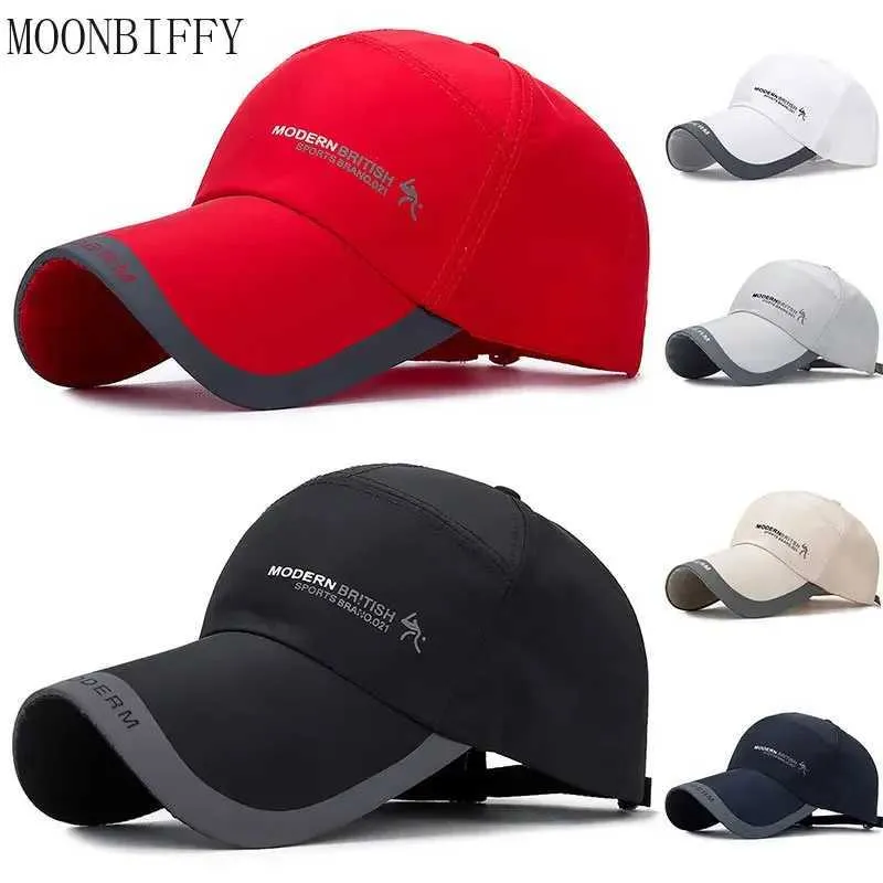 Casquettes de balle Chapeau de pêche de golf en plein air Hommes Séchage rapide Imperméable Femmes Chapeau de baseball réglable Sports de course Chapeau de soleil d'été J240226