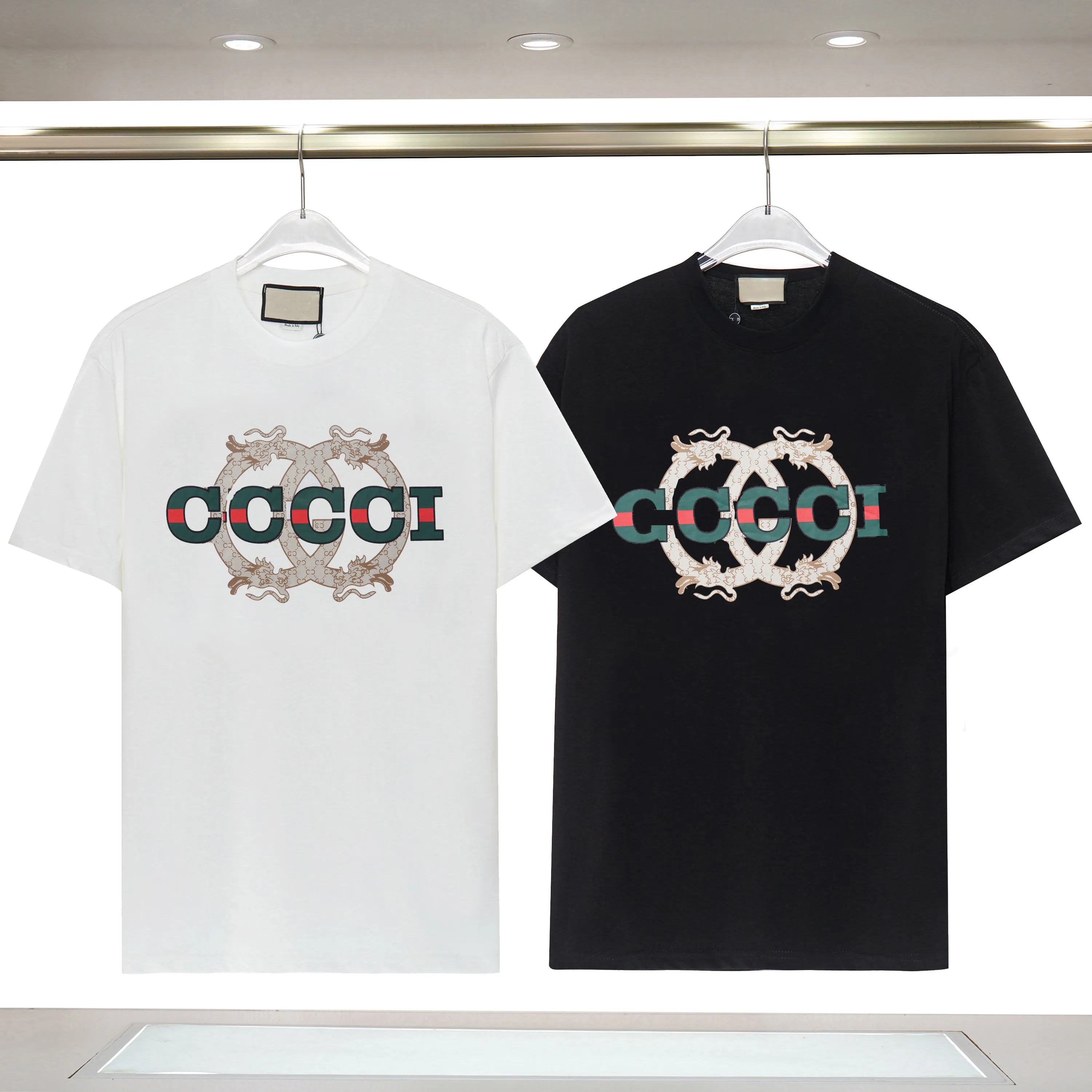 サマーメンズTシャツデザイナーティーレターTシャツクラシックファッションショートスリーブカジュアルコットントップスチャイニーズルンパターンファッションとレジャーシャツアジアサイズS-2x