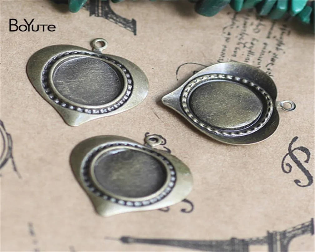 Boyute 100st 10mm Cabochon Base Tray Blank Charms Pendant Vintage Fashion Diy Jewelry Accessories5868251