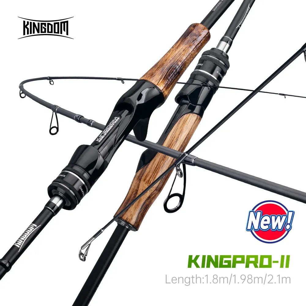 Hengels Kingdom Nieuwe Kingpro 2 Serie Carbon Hengels M ML L Power MF Action 1.8m 1.98m 2.1m Spinning Casting Lure Hengel 2 Secties