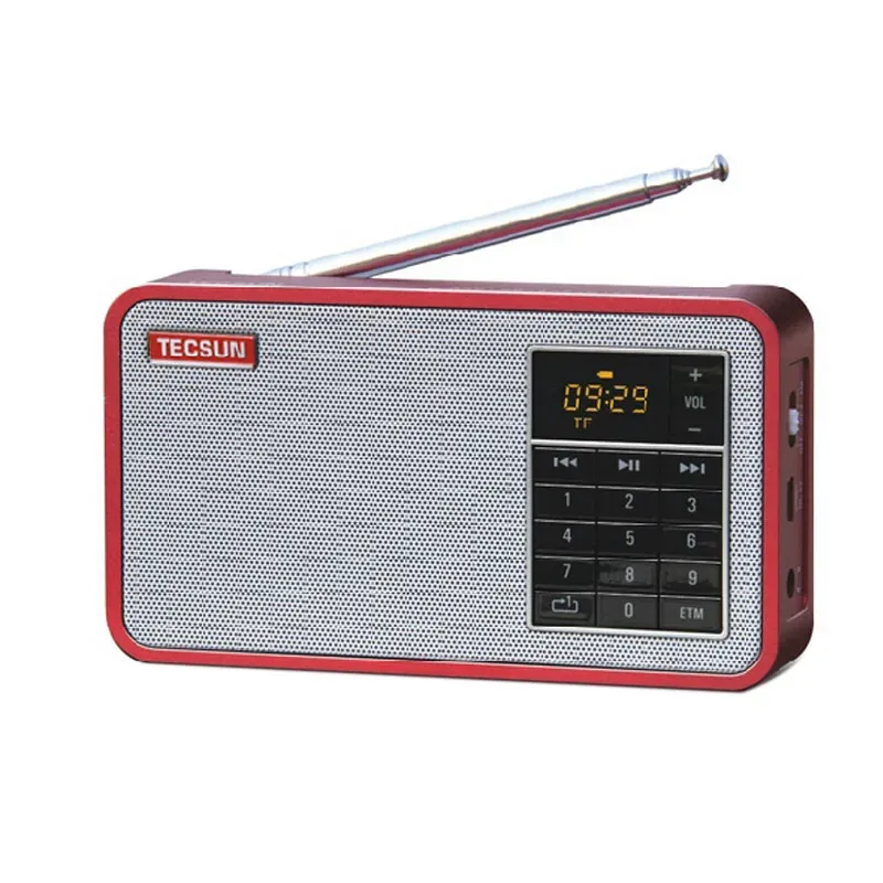 Jogadores Frete Grátis Tecsun X3 Fm Rádio Estéreo / Mp3 Player, Cartão de alto-falante portátil Metálico Breakpoint Memory Play Clock Rádio FM