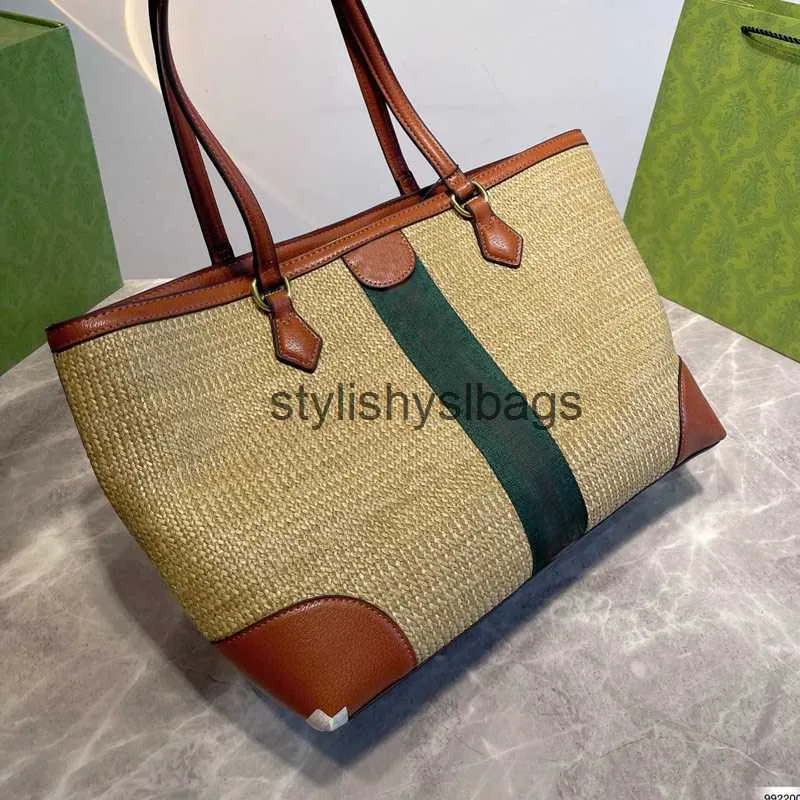 Large Straw Beach Bag - Woven Tote with Leather Accents, Stylish ...