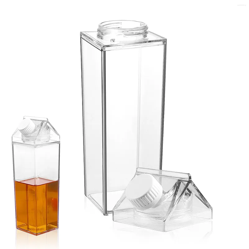 Ta ut containrar transparent mjölkkopp vatten resekartong drycker tydliga burkar