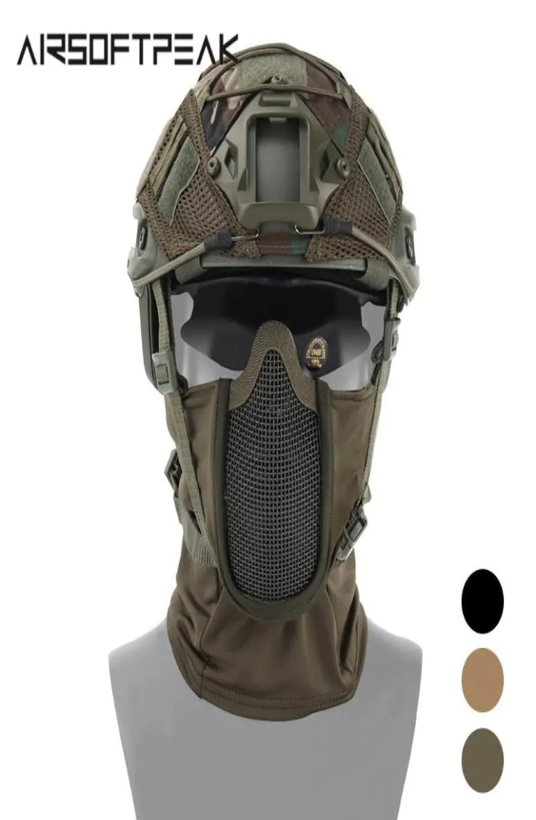 AIRSOFTPEAK Tactical Full Face Máscara Caça Chapelaria Balaclava Malha Máscara Paintball Protetor CS Estilo Ninja Masks2795943