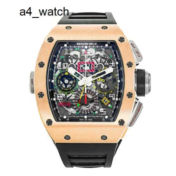 Zegarek zwyczajny zegarek RM RMWATCH RM11-02 18K Rose Gold Calendar Time Miesiąc podwójna strefa czasowa słynna luksus RM1102