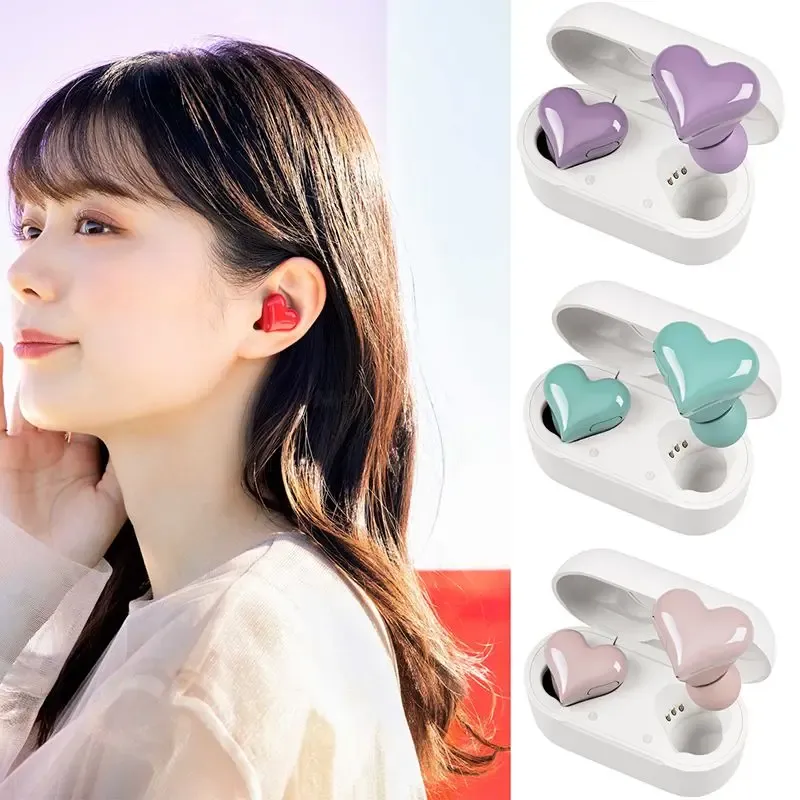 Kopfhörer Heartbuds Wireless Ohrhörer Tws Ohrhörer Bluetooth Headset Herzknospen Frauen Mode Pink Gaming Student Kopfhörer Mädchen Geschenk