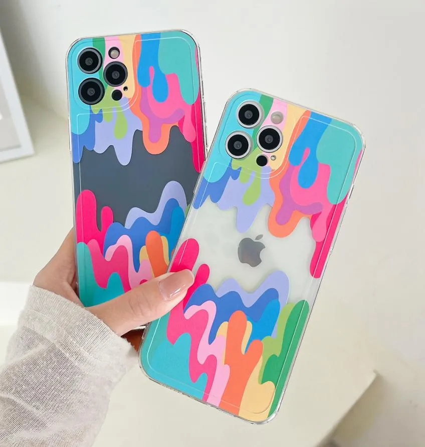 Coque de téléphone à peinture fondue, étui arrière souple et léger résistant aux chocs pour iPhone 7 Max 7S XR 12 Mini SE 6 8 Plus 11 13 Pro X XS 6S8217248