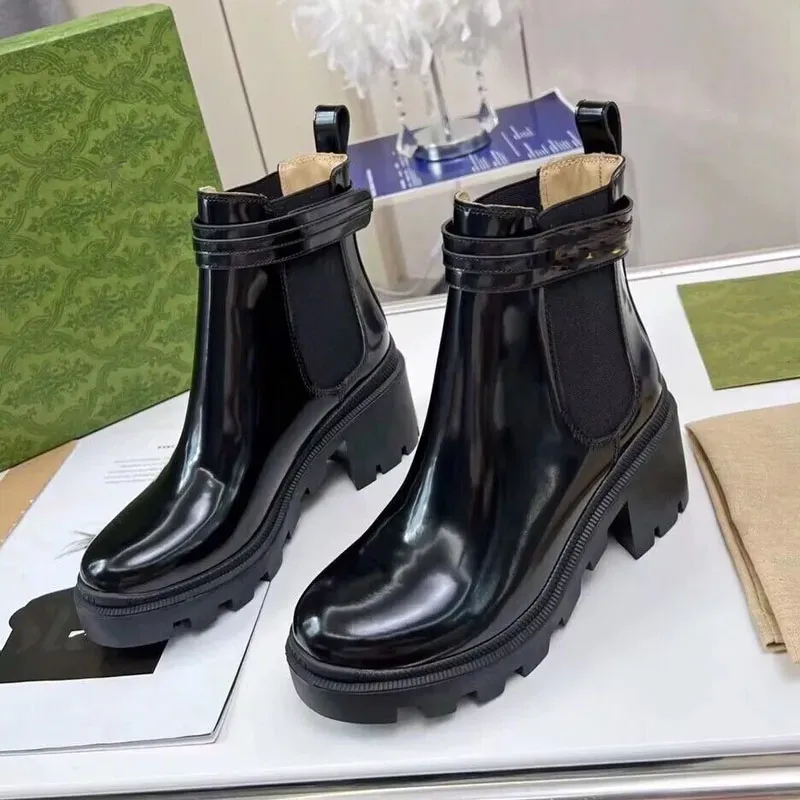 2024 New Spring and Autumn Women Fashion Martin Boots Black Leather Zipper Boot Beautifor