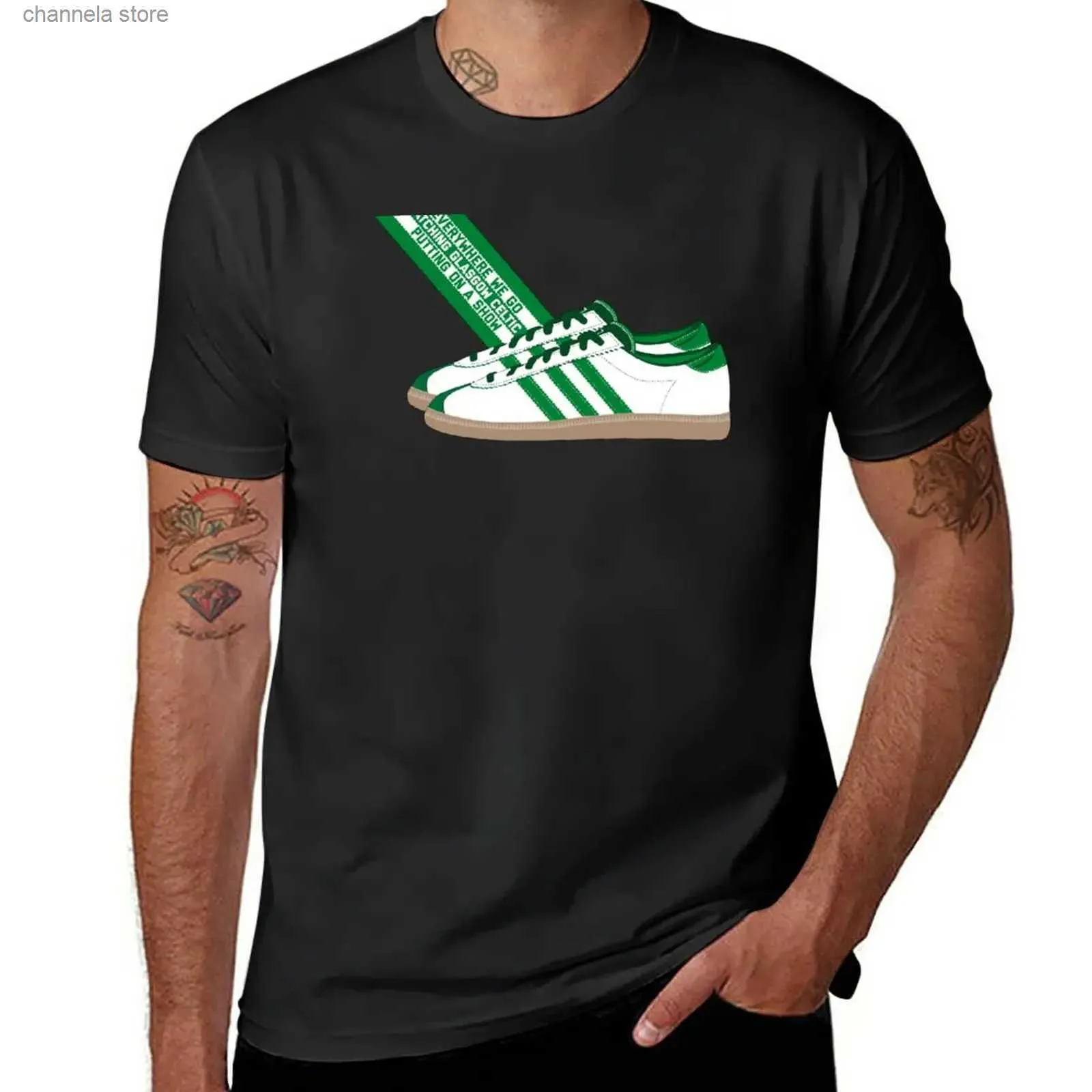 T-shirt da uomo New Everywhere We Go Watching Glasgow Celtic Putting On A Show T-shirt magliette dei pesi massimi magliette nere da uomo T240227