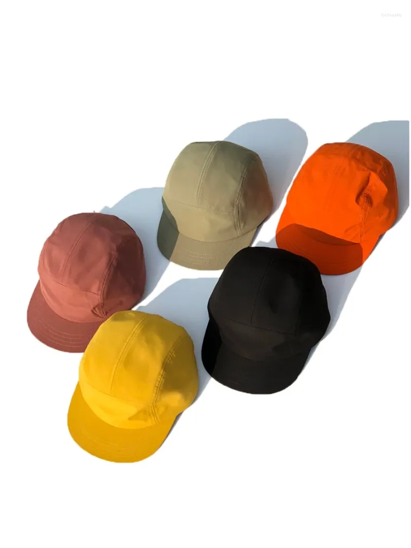 Cappellini con logo personalizzato Stampa logo 5 pannelli Cappello da baseball a tesa corta Donna Flat Bill Camping Gorras Tinta unita Uomo Low Crown Classico Gorros