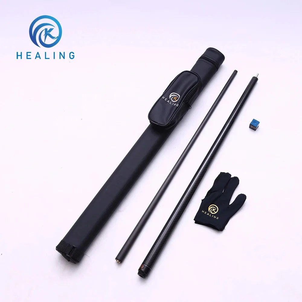 OKHEALING 3K Fibra de Carbono Pool Cue 12 Split Glossy Full Real Fibra de Carbono Butt Pool Jogo Tacos de Bilhar Play Cue Break Cue 240219