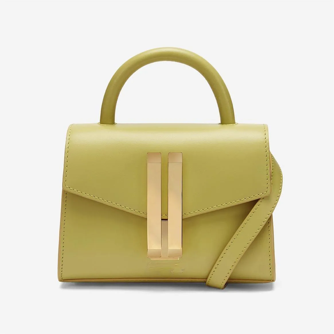 Demellier Nouveau sac à main à bandoulière en peau de vache Nano Mon pour femme Kai Princess Sac pour femme du même style Cuir véritable lisse printemps/été mini sac Métal designer marron vert