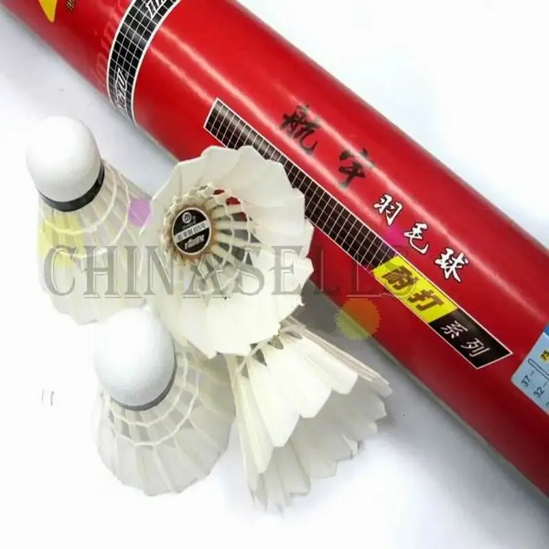 12pcs Genuine hangyu amateur game Train badminton shuttlecocks durable duck feather shuttlecock ball flight A 240223