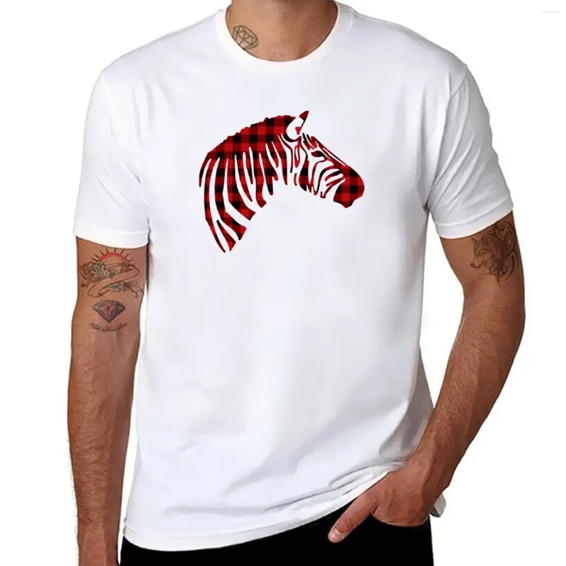 Men's Tank Tops Plaid Zebra T-Shirt Custom T Shirts Aesthetic Clothes Heavyweight Funny For Men Cotton